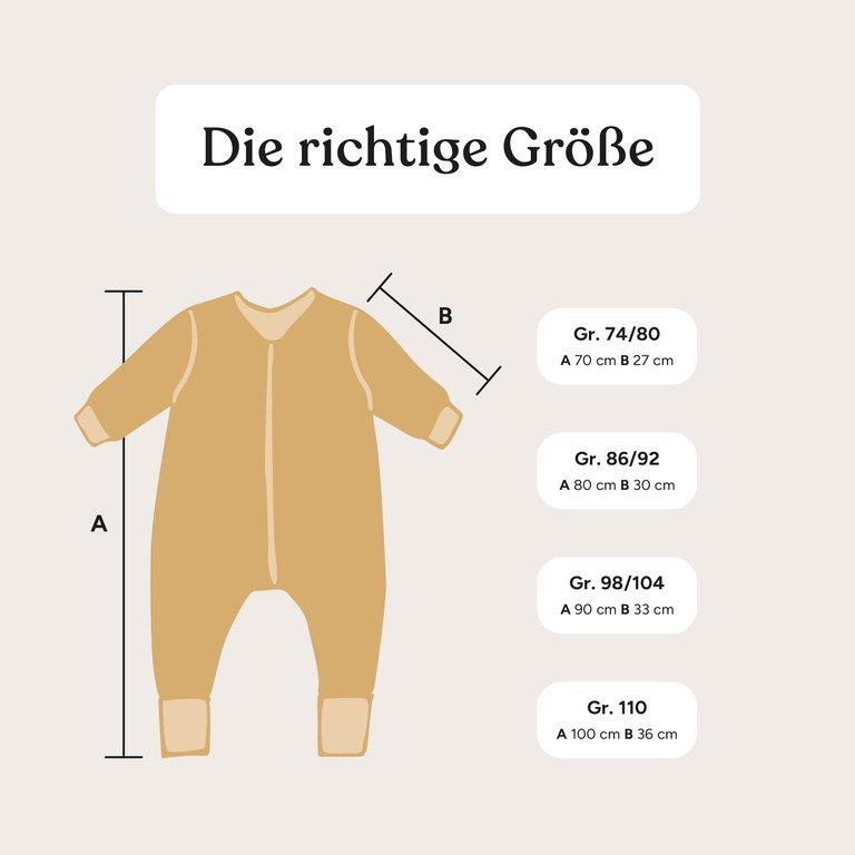 Schlafsack mit Beinen Winter 3,5 TOG | Jade mit Tropfen | 70 cm