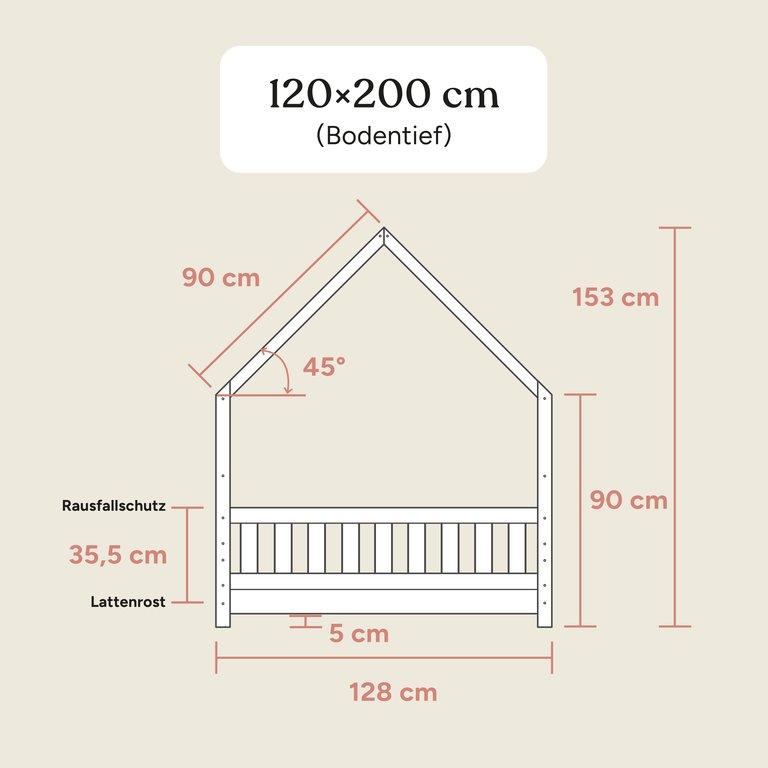 Hausbett Lille | 120x200 cm | Kiefer Natur