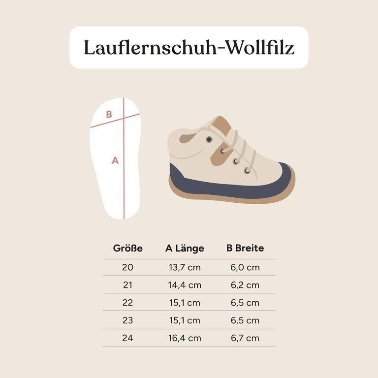 Lauflernschuh Wollfilz | Altrosa | 22