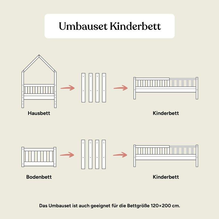 Umbau-Set Kinderbett Lille | Kiefer Natur | 90/120 cm