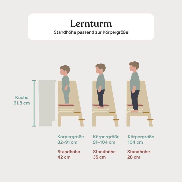 Lernturm Eiche | Transparent Lackiert