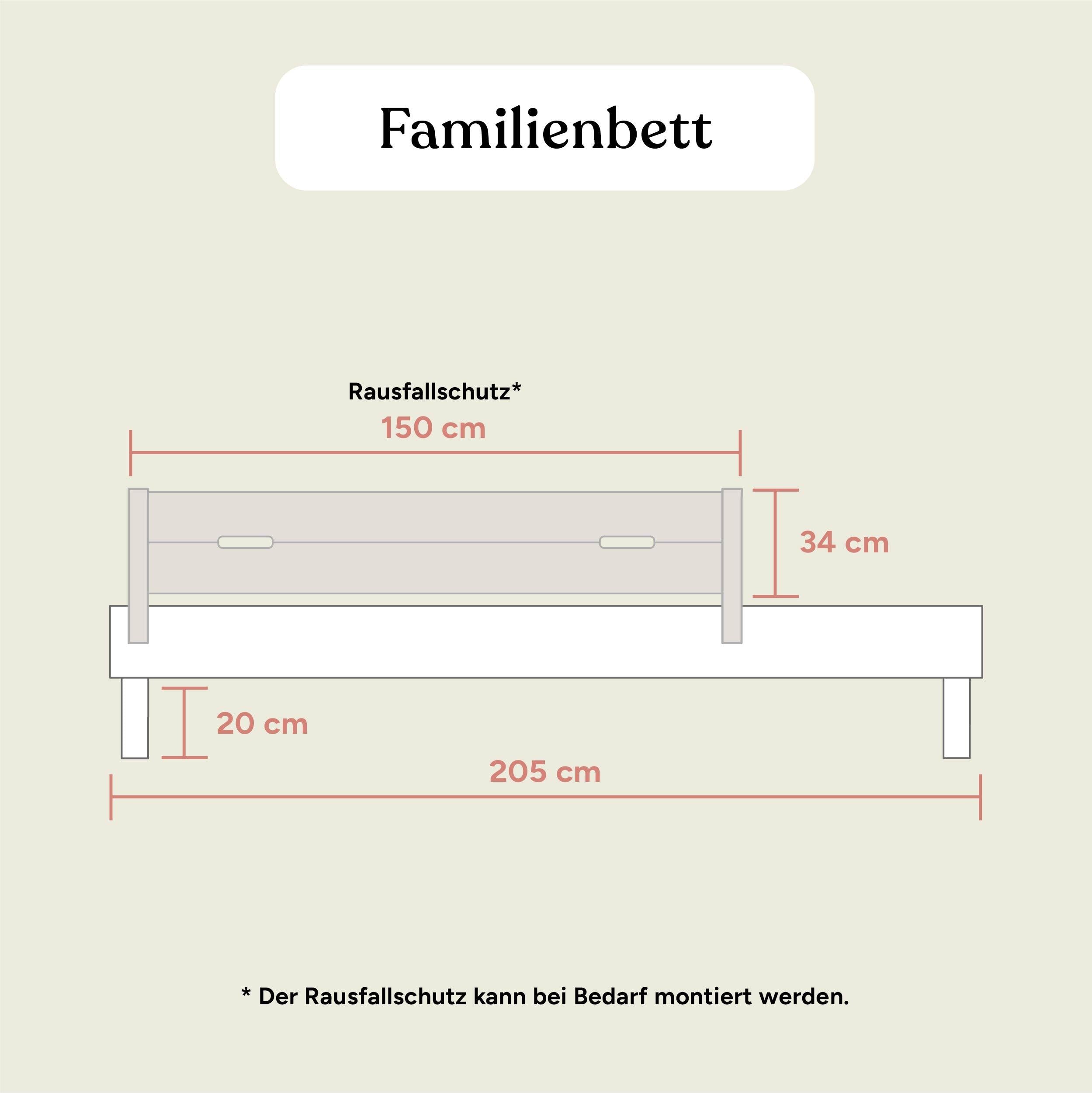 Familienbett Plano | Eiche Geölt | 240x200 cm