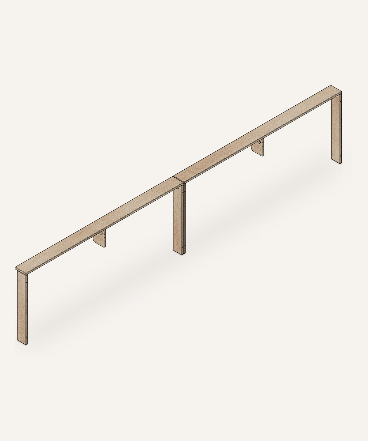 Ablage Esche für Bett 360x200 cm (180/180)