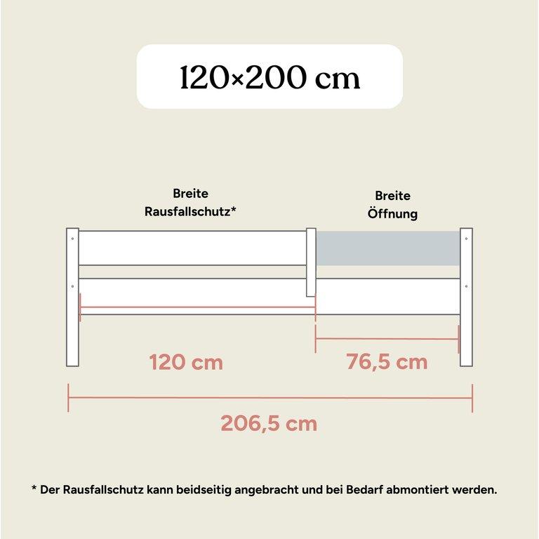 Kinderbett Nova mit Bettkasten | Buche Natur | 120x200 cm