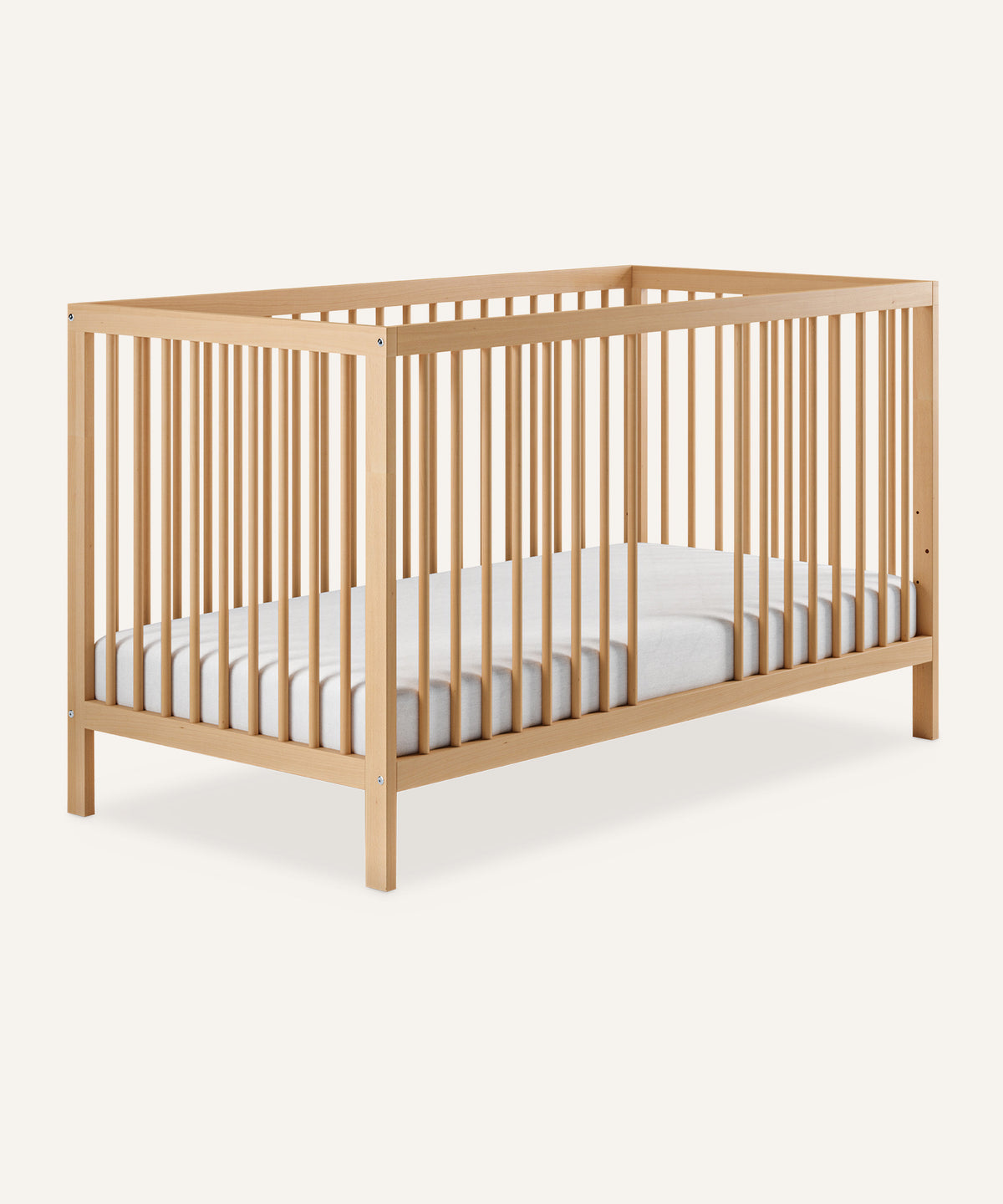 Ehrenkind Babybett PUR aus massivem Buchenholz, flexibel höhenverstellbar, Gitterbett, Kinderbett 9-Fach höhenverstellbar mit entnehmbaren Stangen Baby Bett