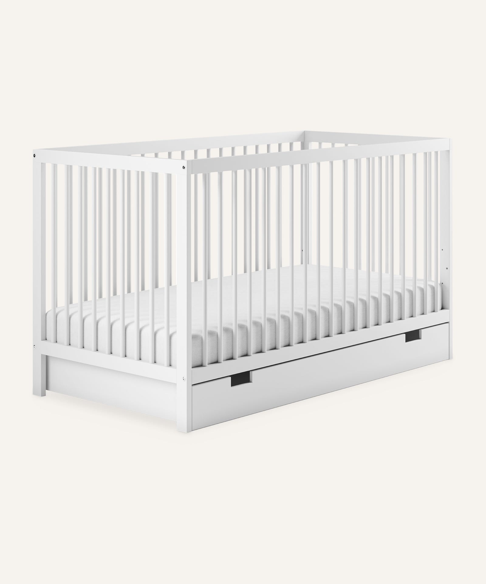 Babybett weiß mit Schublade.
