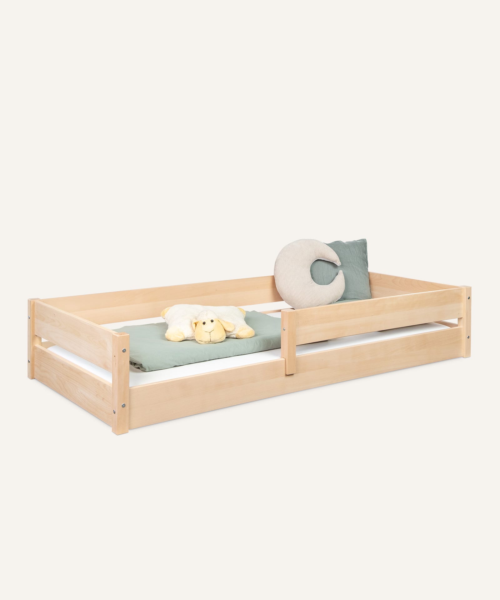 Bodenbett Buche B3 90x200 cm Natur.