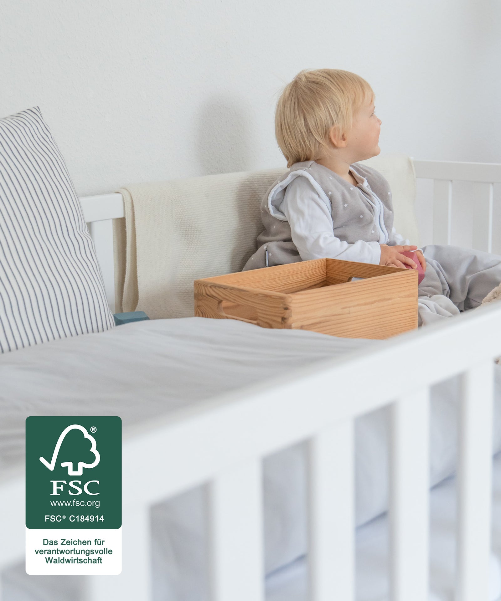 Bodenbett Buche Weiß FSC