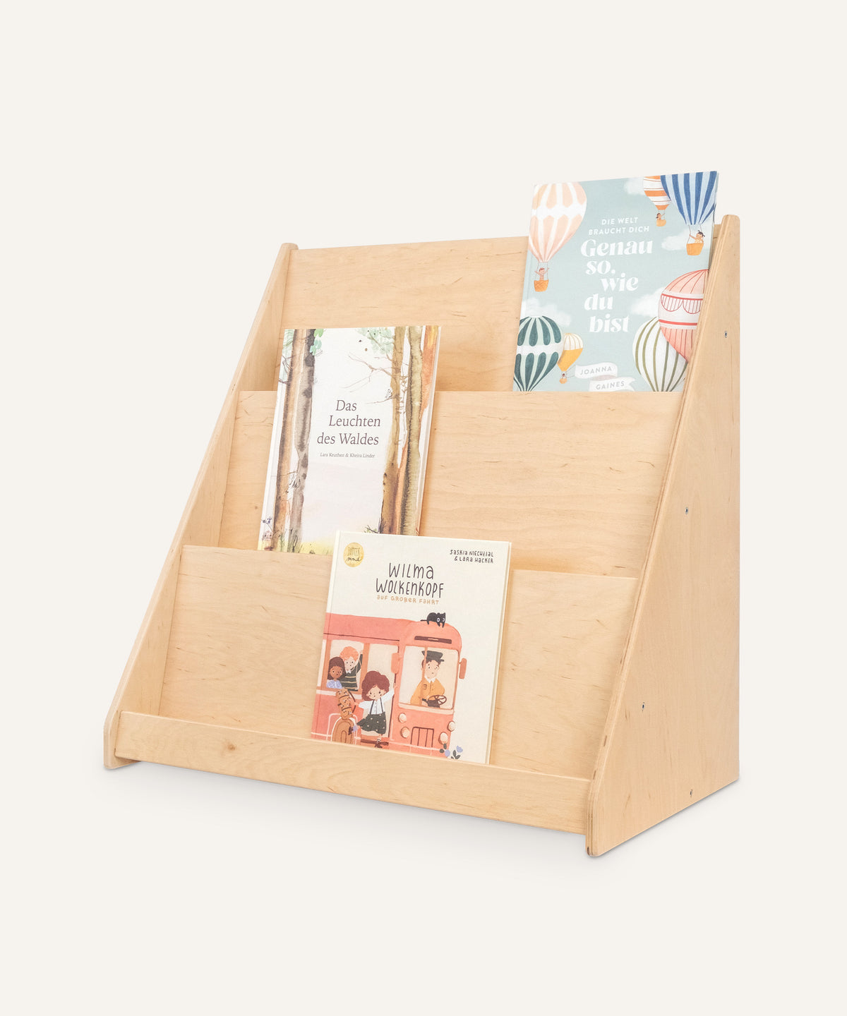 Ehrenkind Bücherregal 60 cm transparent lackiert.