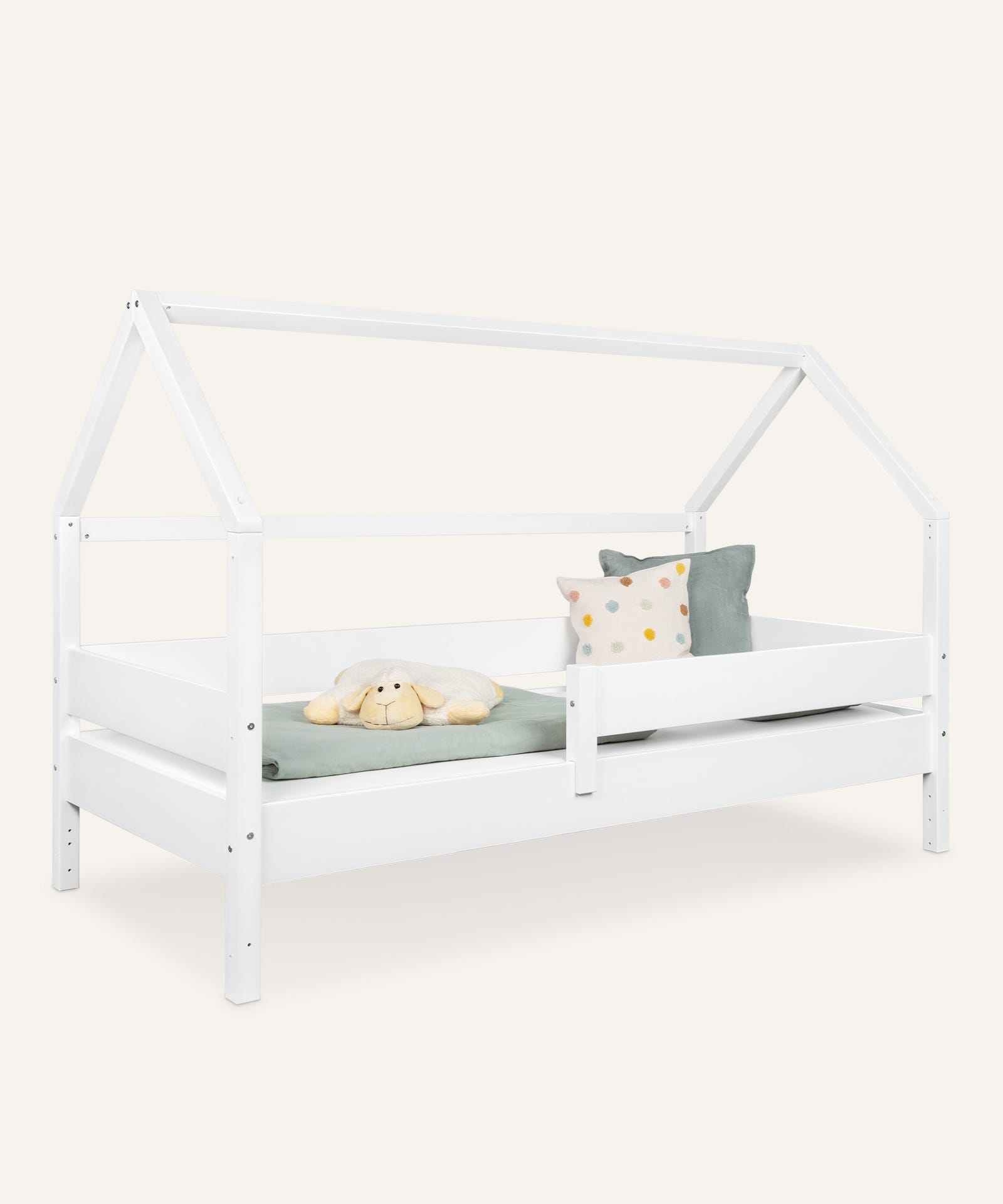 Ehrenkind Hausbett Buche B3 90x200 Weiß.