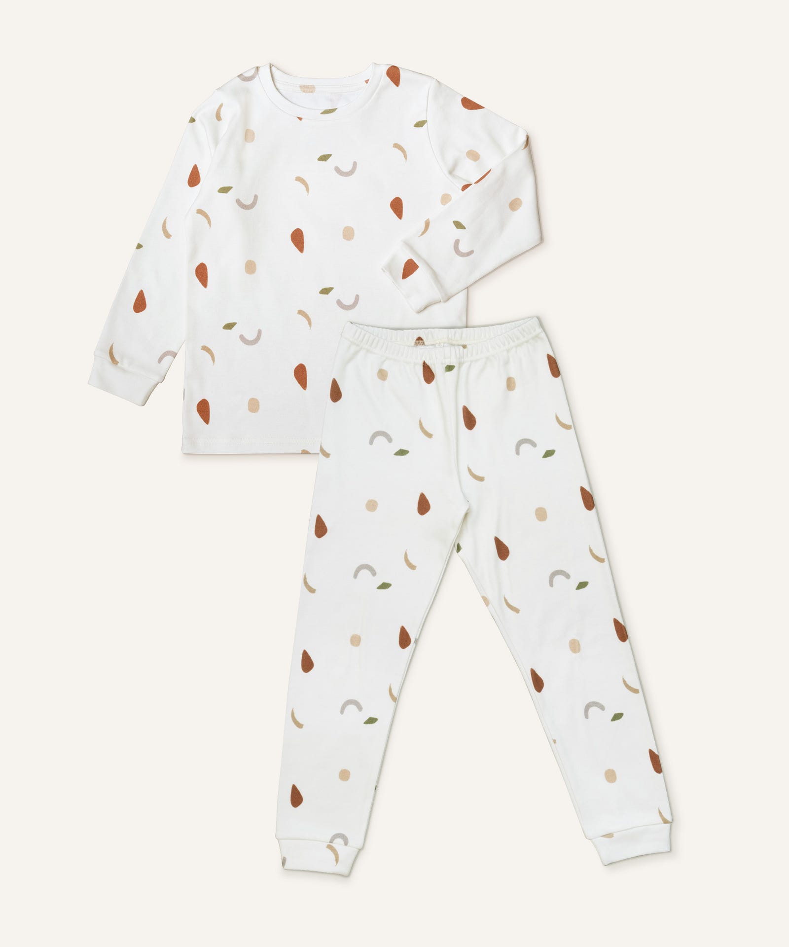 Ehrenkind Kinder-Schlafanzug Natur gemustert.