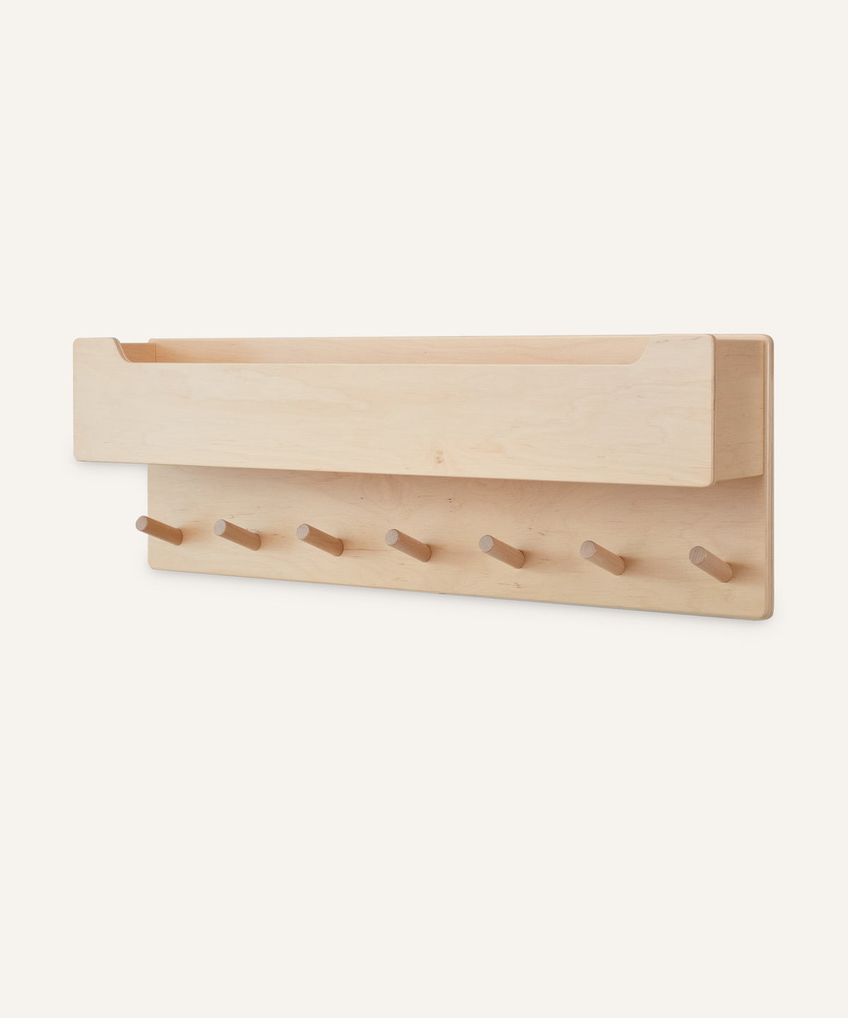Ehrenkind Kindergarderobe groß Natur transparent lackiert.