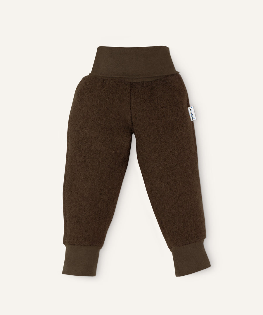 Ehrenkind Walkhose mit Bündchen braun.