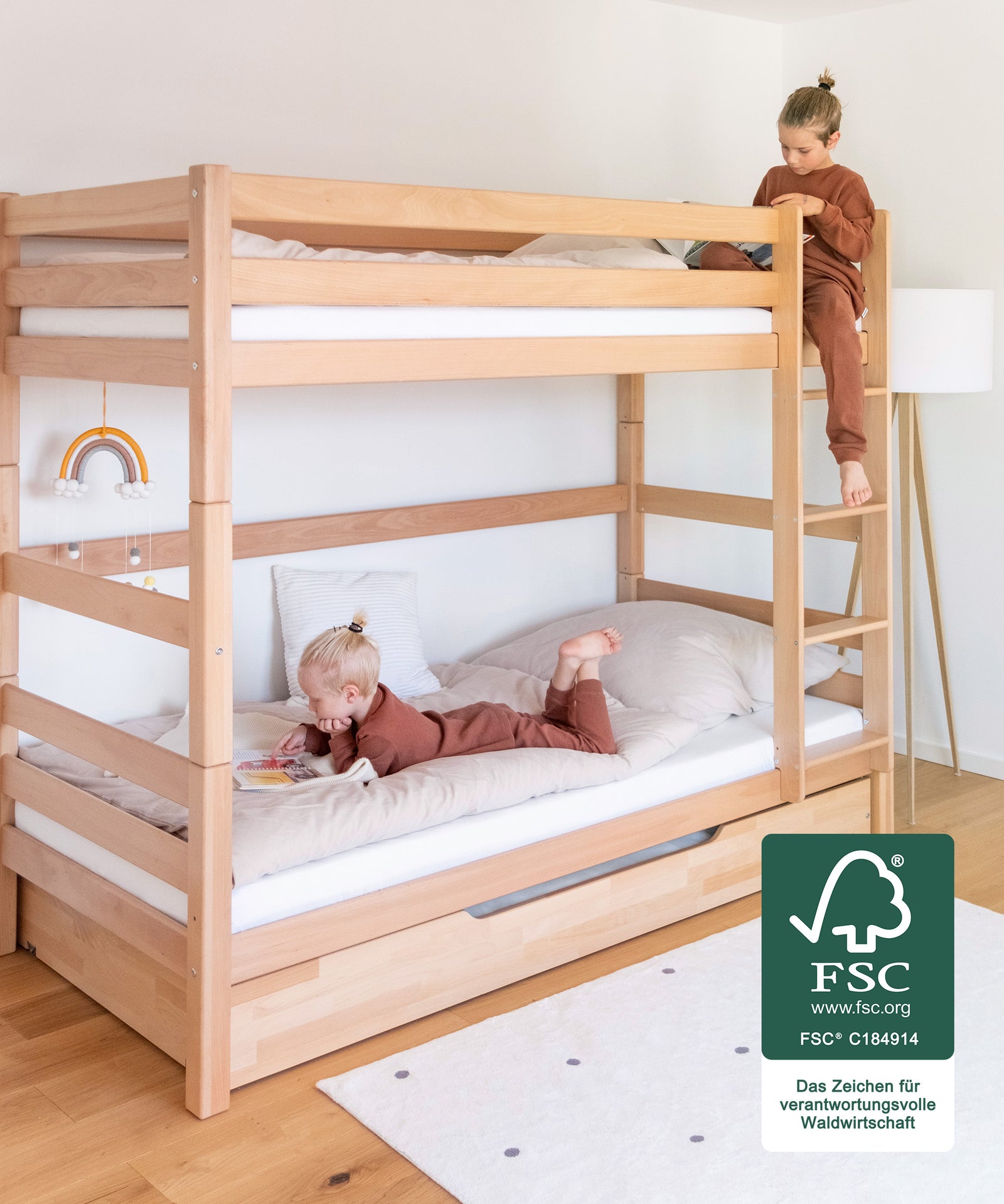 Etagenbett Hoch Natur FSC