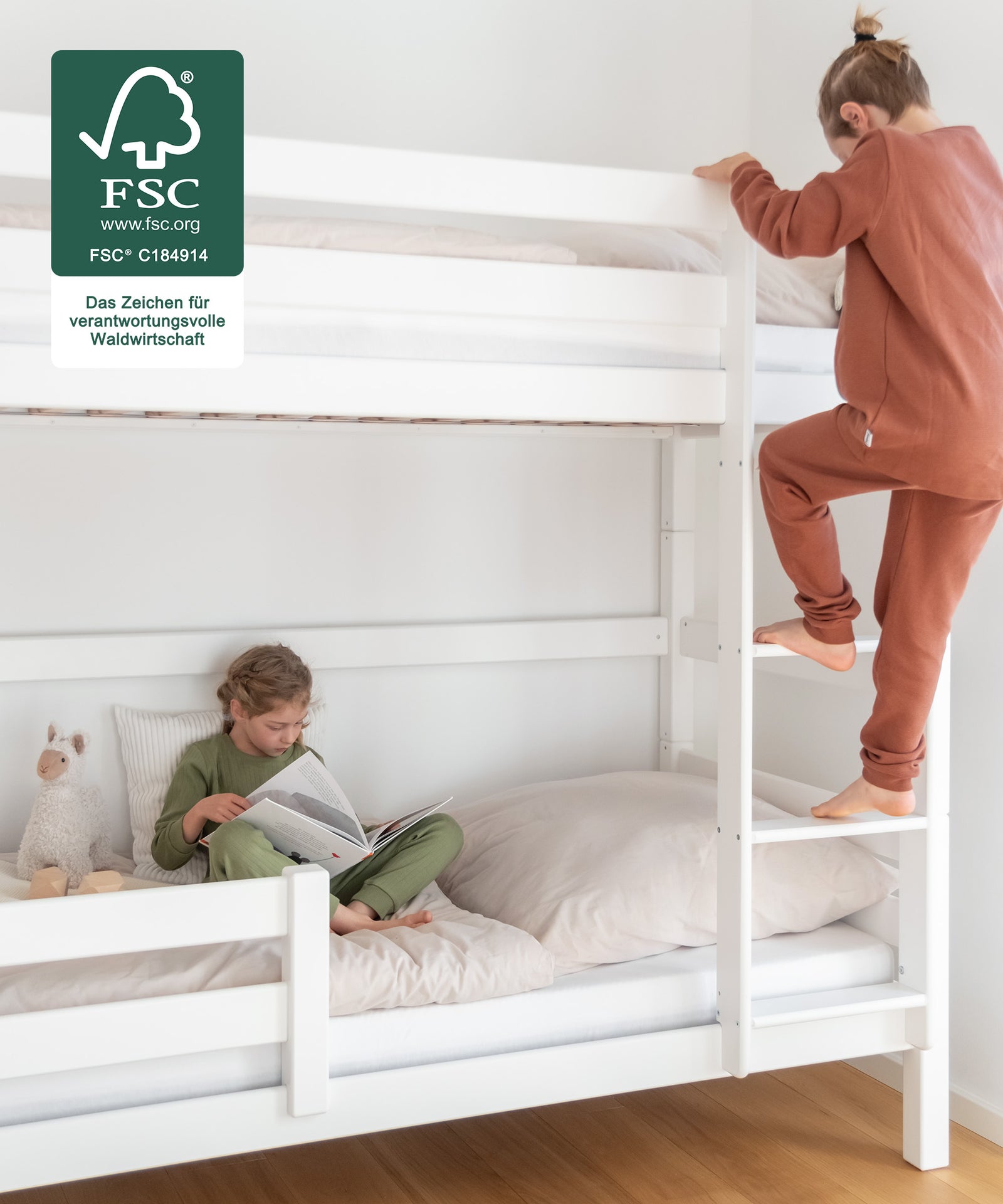 Etagenbett Hoch Weiß FSC