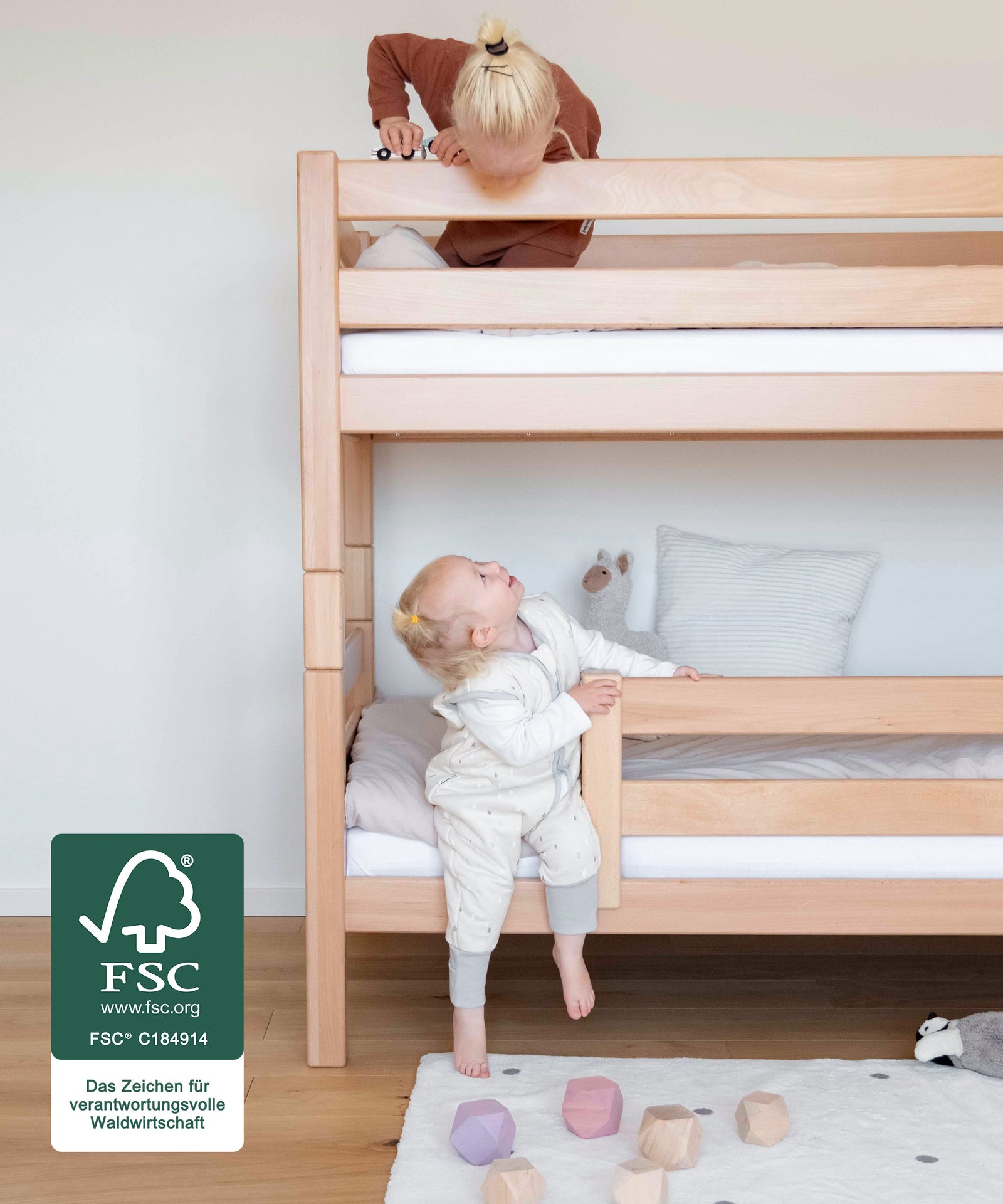 Etagenbett Mittel Natur FSC