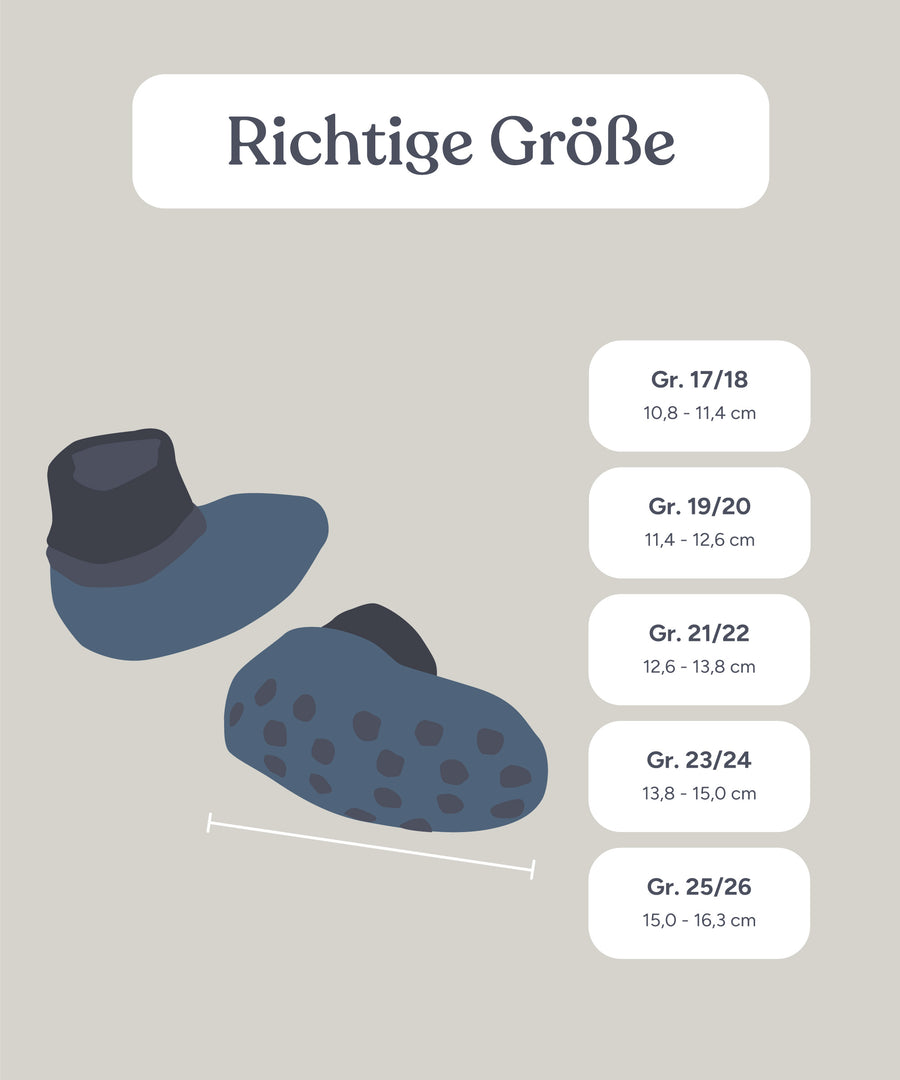 Größenübersicht Walkschühchen.