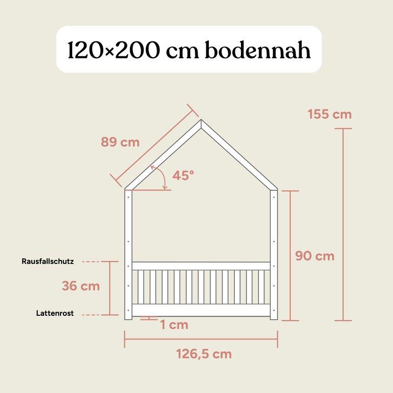 Hausbett Livo mit Bettkasten | Buche Natur | 120x200 cm