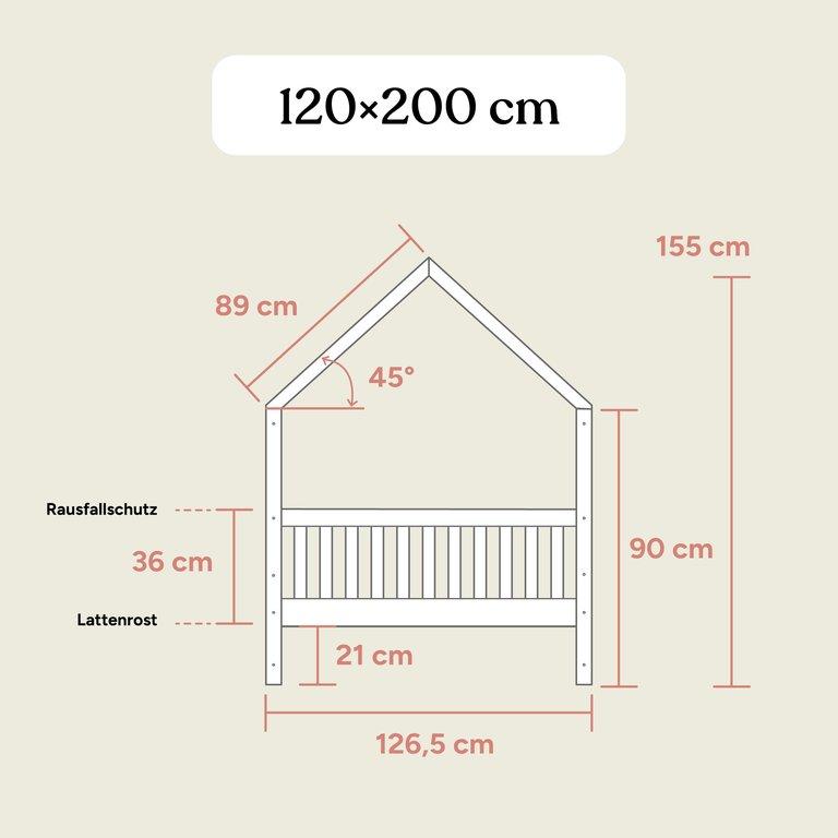 Hausbett Livo mit Bettkasten | Buche Natur | 120x200 cm
