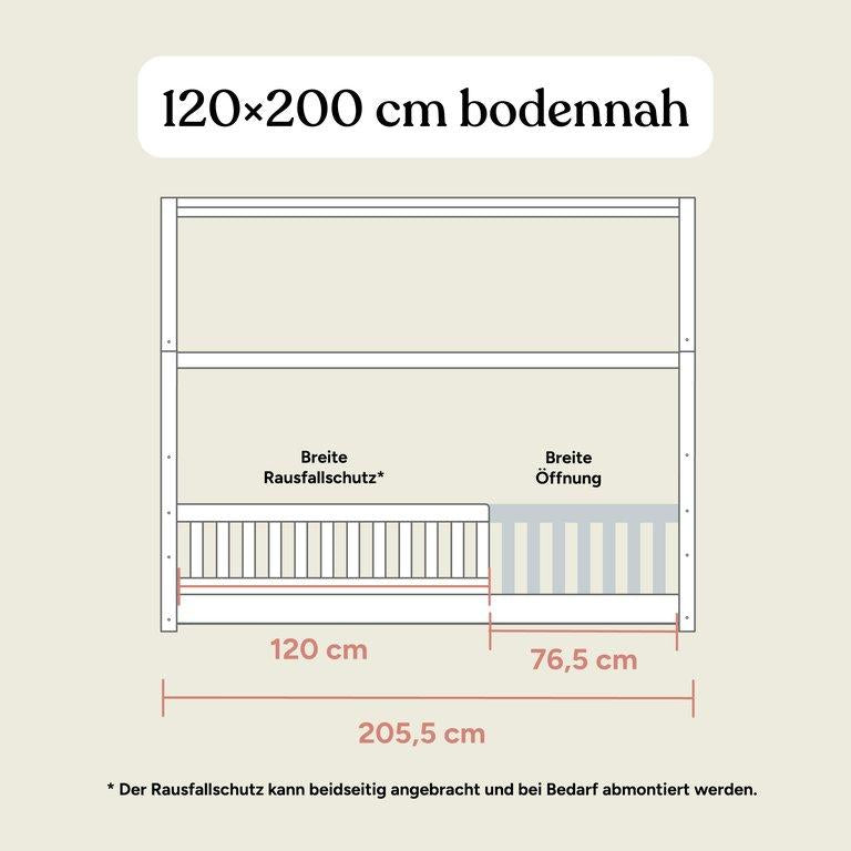 Hausbett Livo mit Bettkasten | Buche Natur | 120x200 cm