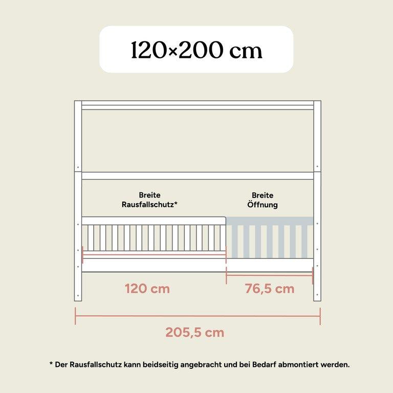 Hausbett Livo mit Bettkasten | Buche Natur | 120x200 cm