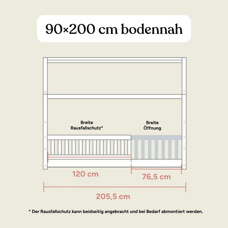 Hausbett Livo mit Bettkasten | Buche Natur | 90x200 cm
