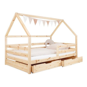 Hausbett mit Doppelschublade