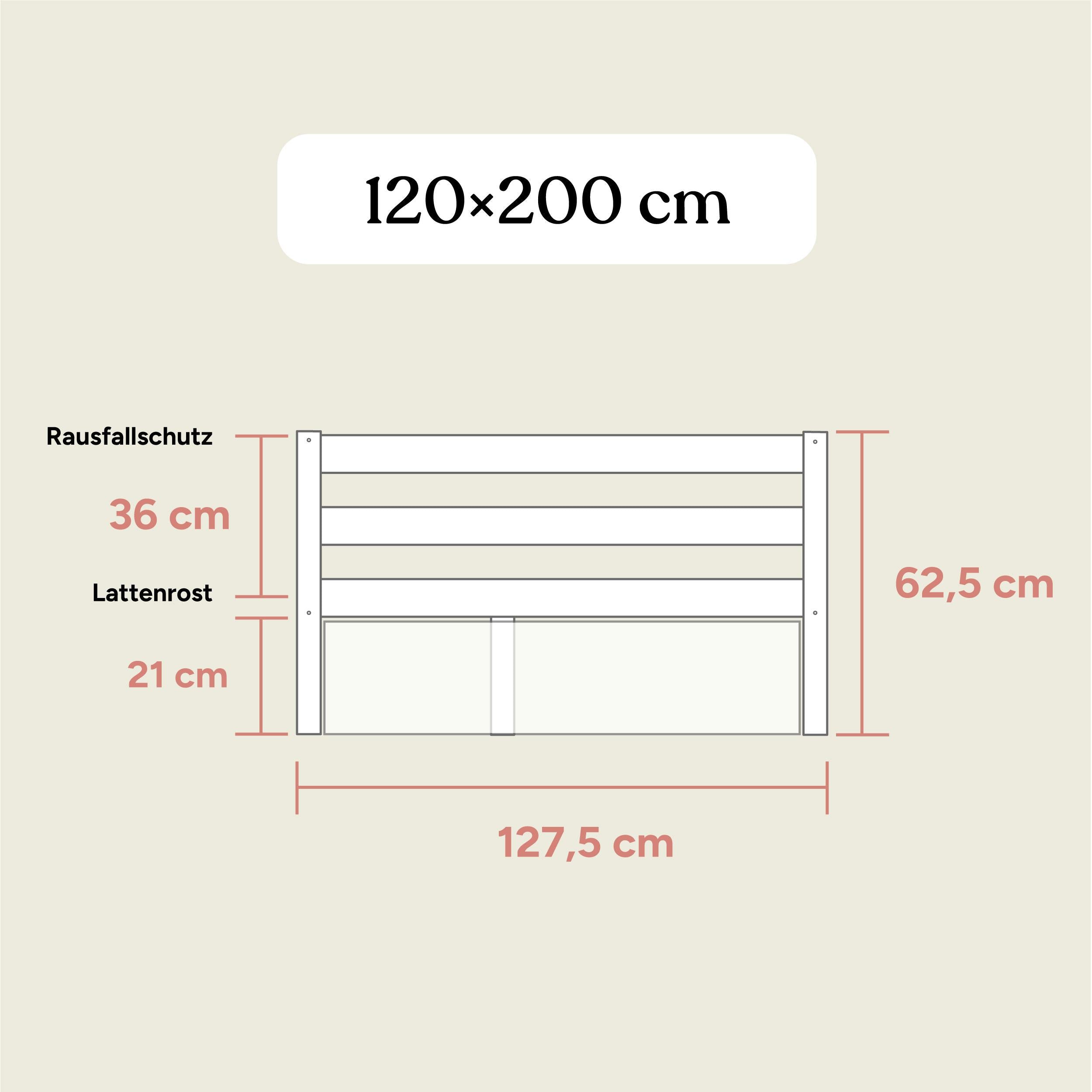Kinderbett Sona mit Bettkasten | Kiefer Weiß | 120x200 cm
