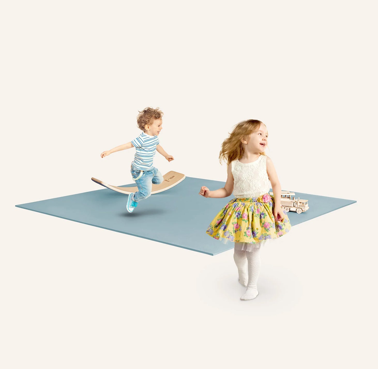 Krabbelmatte PRO - Graublau / 160 × 160