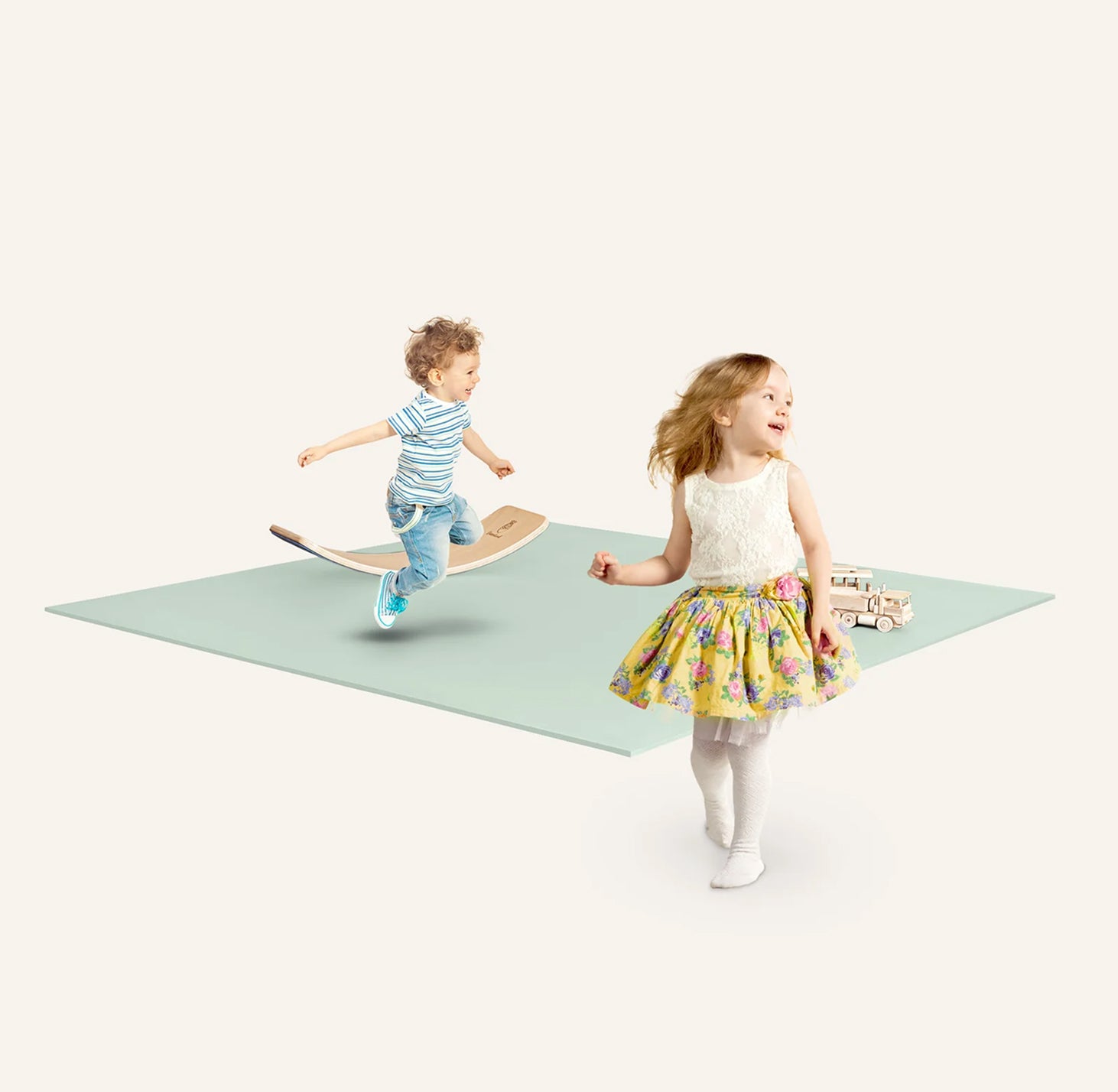 Krabbelmatte PRO - Salbei / 160 × 160