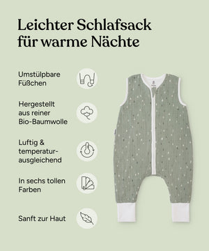 musselin schlafsack alvi 2-er Pack Musselin-Sommerschlafsack mit Beinen
