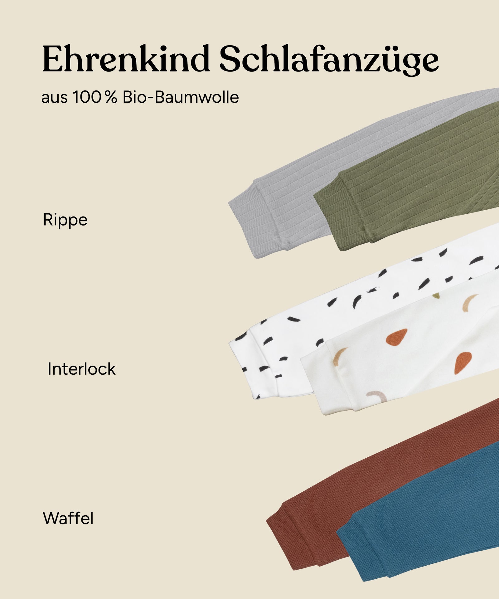 Qualitäten der Kinder-Schlafanzüge.