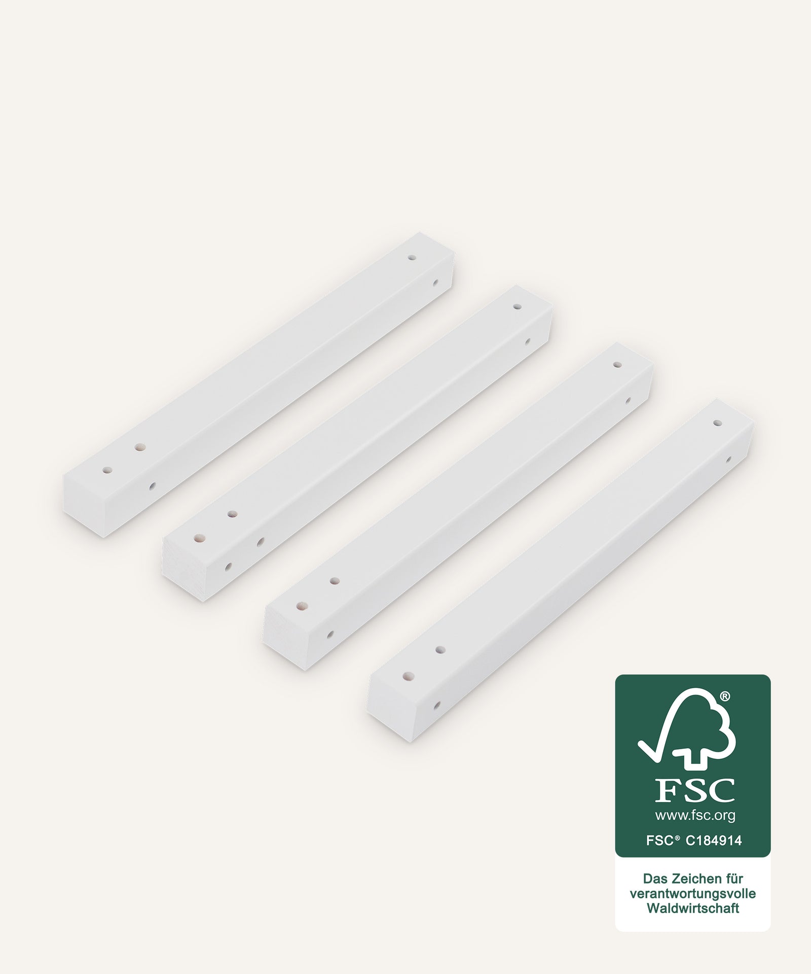 Umbauset Bodenbett Buche Pfosten Weiß FSC