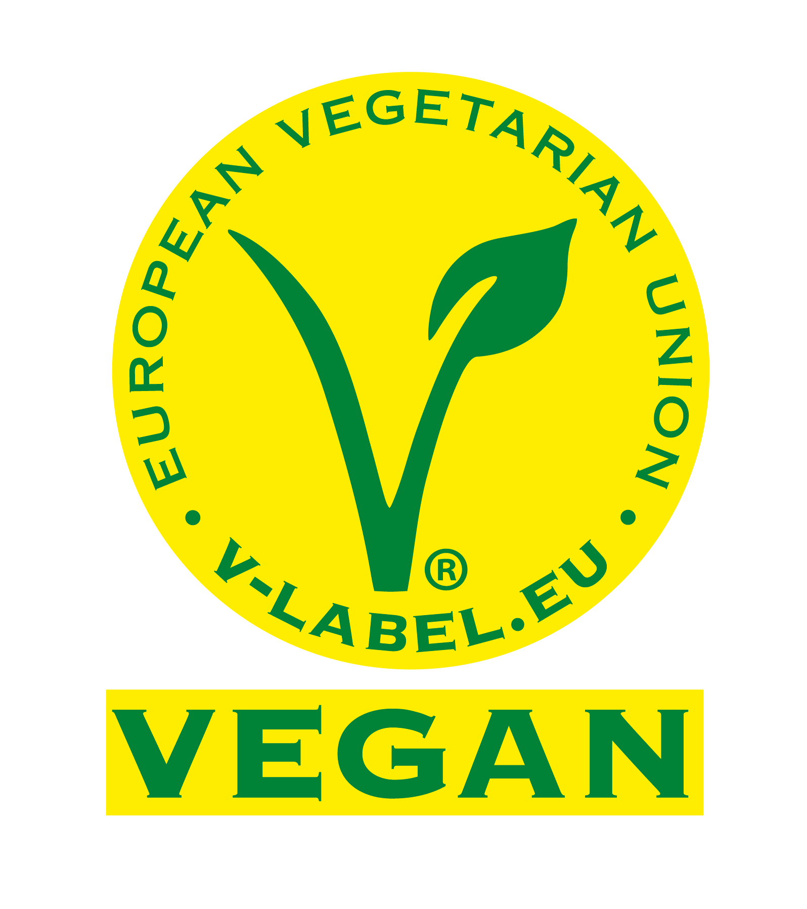 Vegan|Das V-Label (vegan) kennzeichnet Produkte, die frei von tierischen Bestandteilen sind und ohne Tierversuche hergestellt wurden.