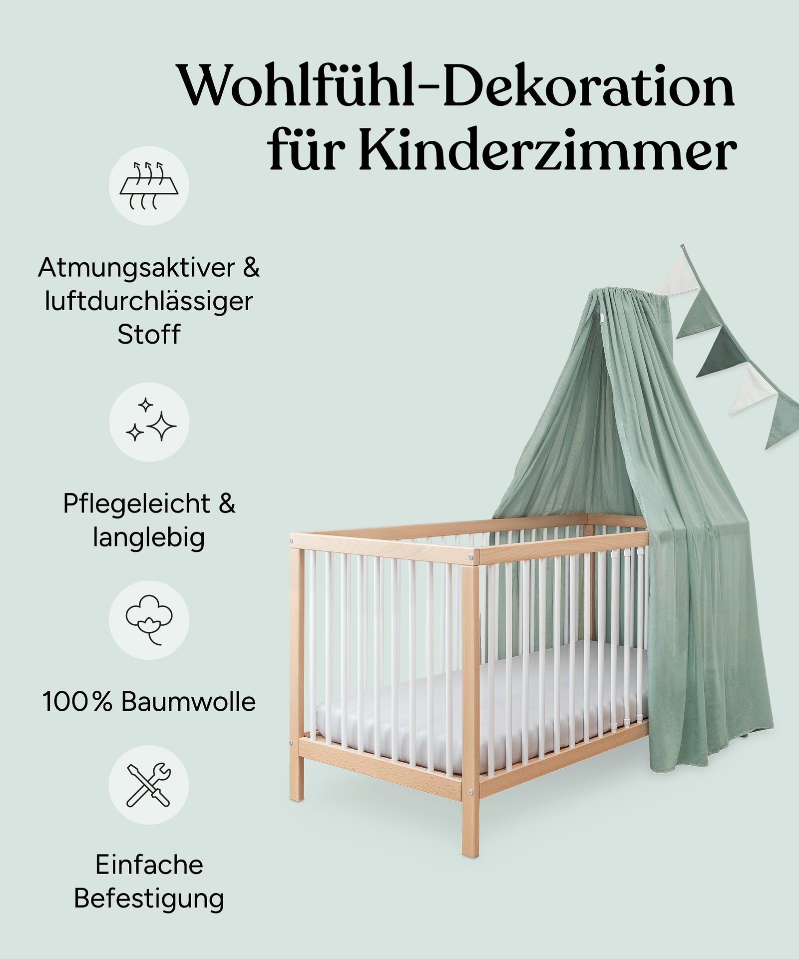 Baldachin-Set  |  für Babybett