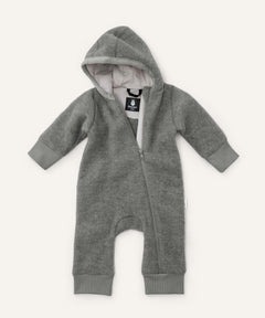 Wollfleeceoverall in Grau.