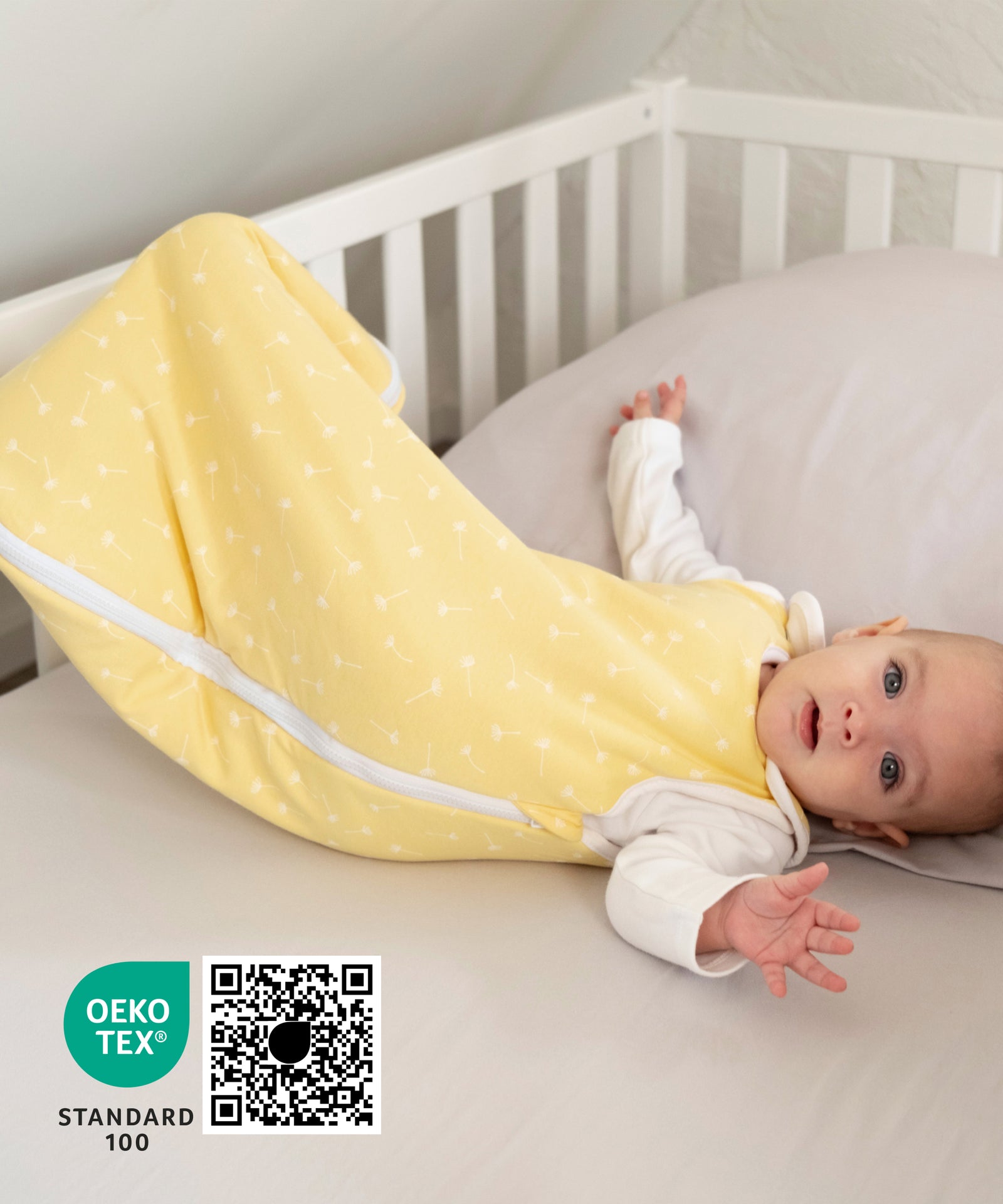 Babyschlafsack aus GOTS und OEKO-TEX zertifizierten Materialien
