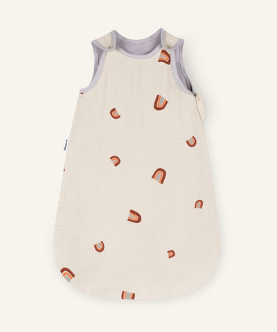 Musselin Babyschlafsack ganzjährig Natur Regenbogen