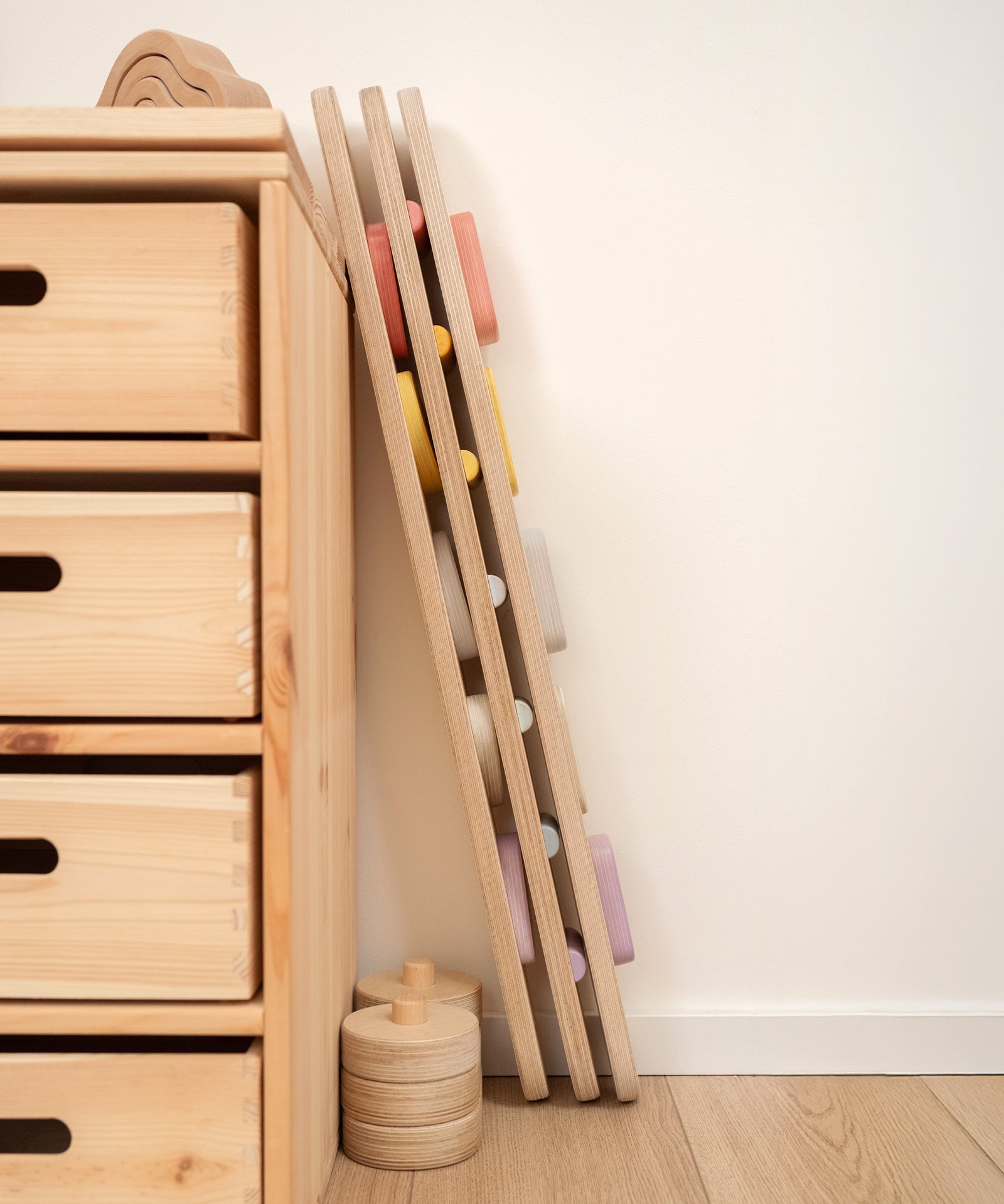 Balancierbalken Birke lässt sich leicht verstauen.