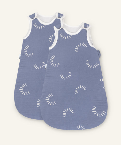 Babyschlafsack Musselin Jeansblau Gemustert