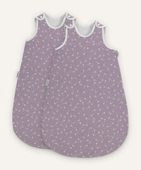 2er Bundle Ehrenkind Baby-ganzjahresschlafsack rund in Flieder mit Pusteblume.