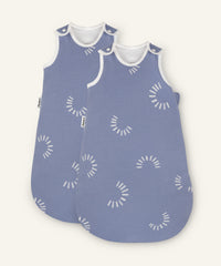 2er Bundle Ehrenkind Baby-ganzjahresschlafsack rund jeansblau gemustert.