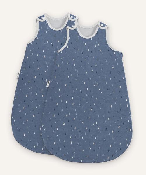 2er Bundle Ehrenkind Baby-ganzjahresschlafsack rund Jeansblau Tropfen.