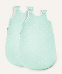 2er Bundle Ehrenkind Baby-ganzjahresschlafsack rund mint weisse Sterne.