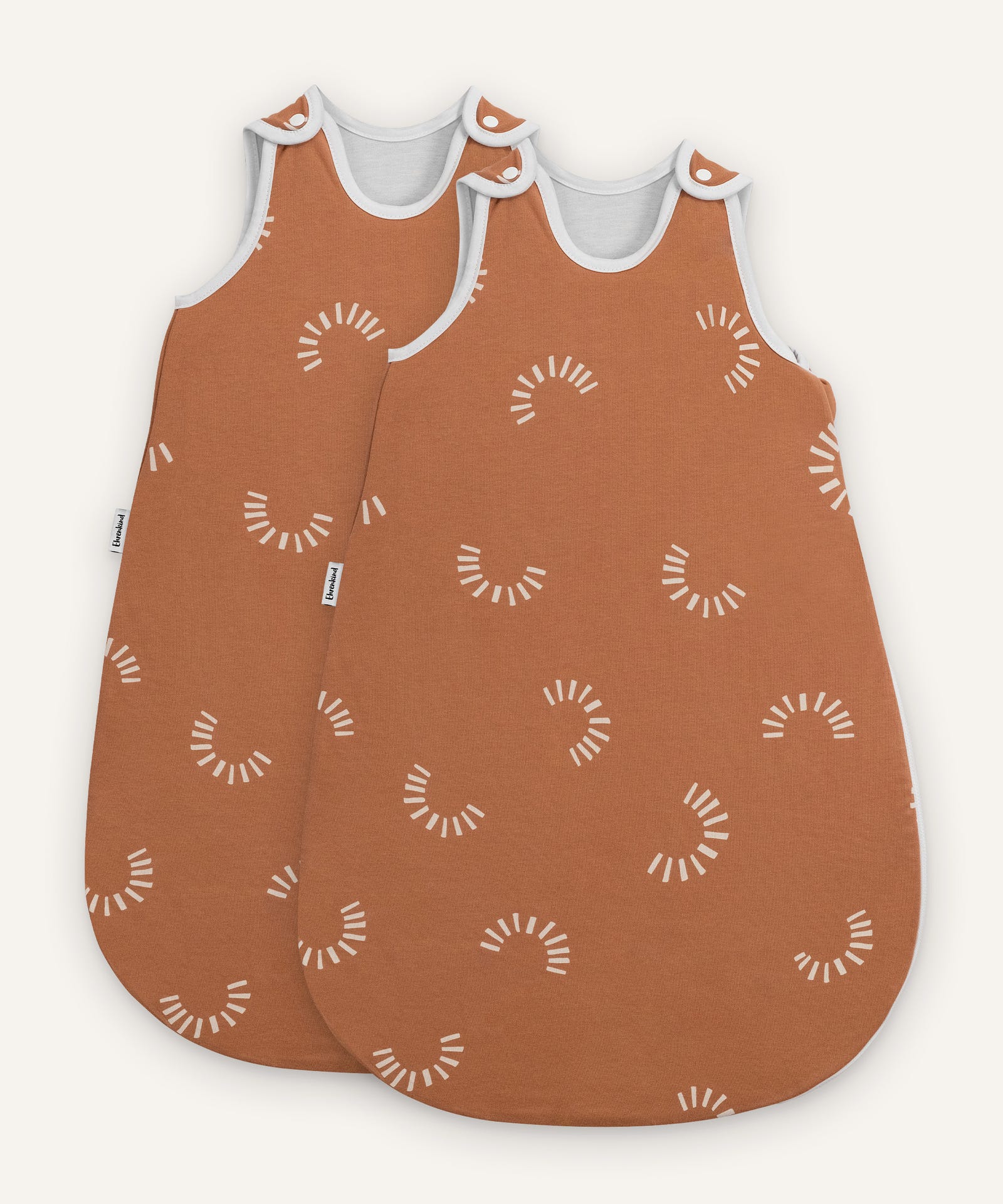 2er Bundle Ehrenkind Baby-ganzjahresschlafsack rund zimt gemustert.