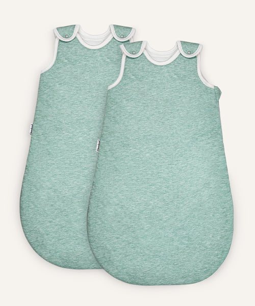 2er Bundle Ehrenkind Baby-schlafsack rund mit Wollfüllung in Hellgrün.