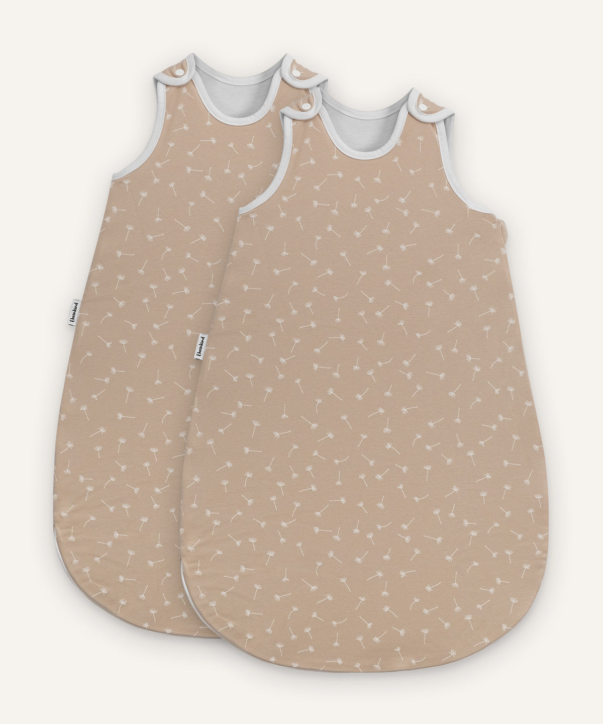2er Bundle Ehrenkind Baby-Sommerschlafsack Rund in beige mit Pusteblumen.