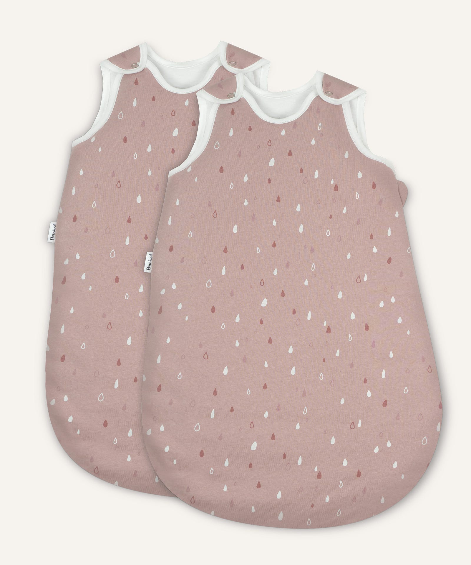 2er Bundle Ehrenkind Baby-Sommerschlafsack rund in rose mit Tropfen.