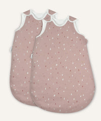 2er Bundle Ehrenkind Baby-Sommerschlafsack rund in rose mit Tropfen.