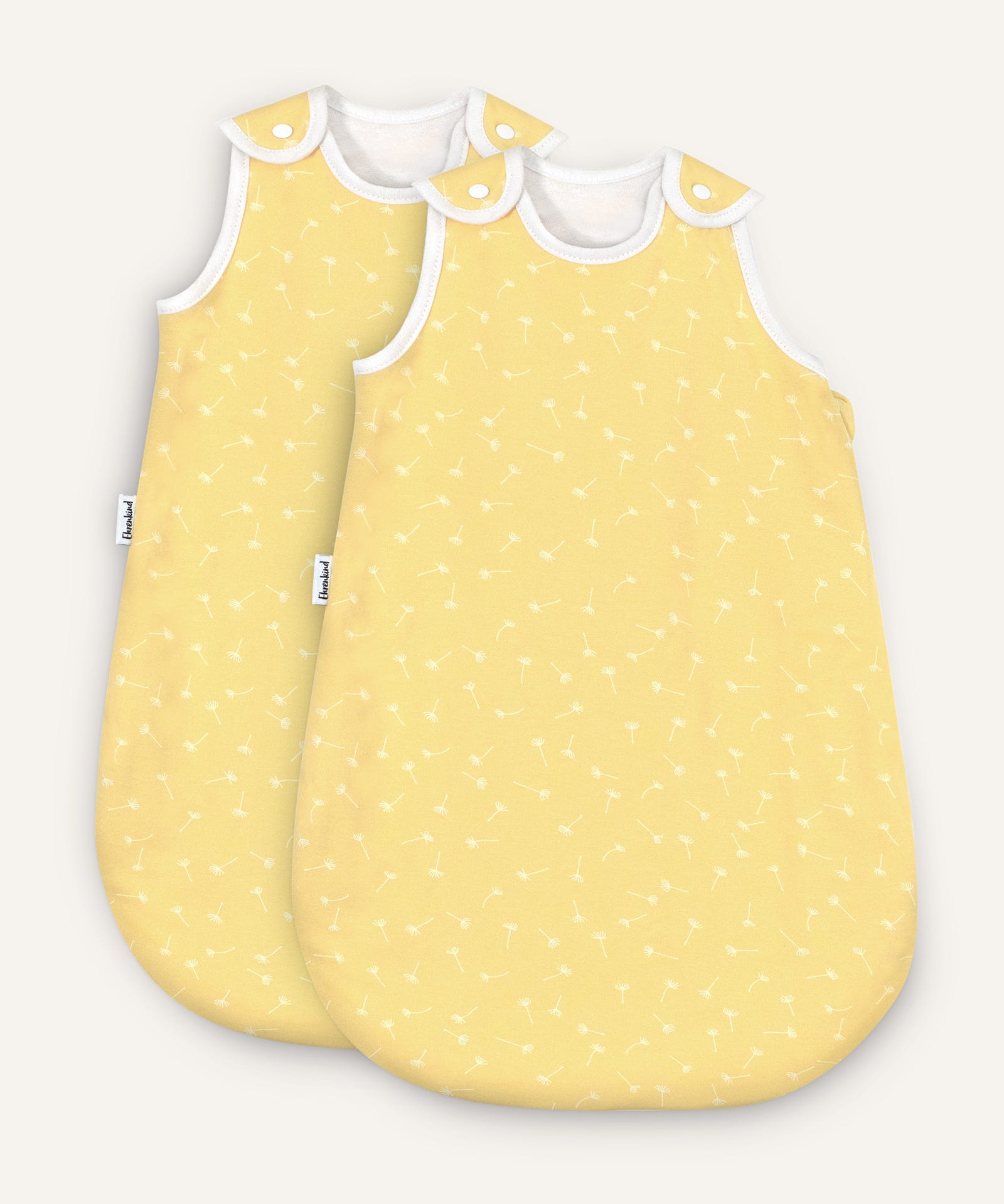 2er Bundle Ehrenkind Baby-Sommerschlafsack rund in Vanille mit Pusteblume.